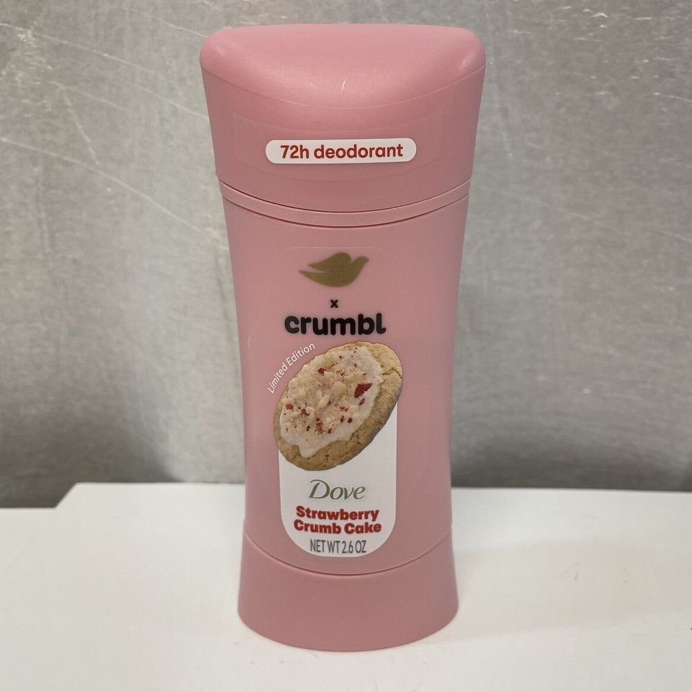 Dove x Crumbl Strawberry Crumb Cake Deodorant 72h Limited Edition 2.6 oz